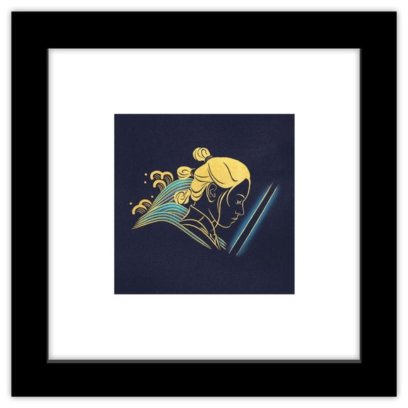 Gallery Pops Star Wars: Saga - Asian Art Collection Rey Wall Art, Black Framed Version, 12" x 12"