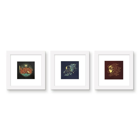 Gallery Pops Star Wars: Saga - Asian Art Empire Wall Art Bundle (3-Pack), White Framed Version, 12" x 12"