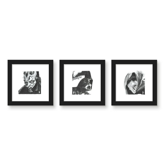 Gallery Pops Star Wars: Saga - Dark Side Sketch Wall Art Bundle (3-Pack)