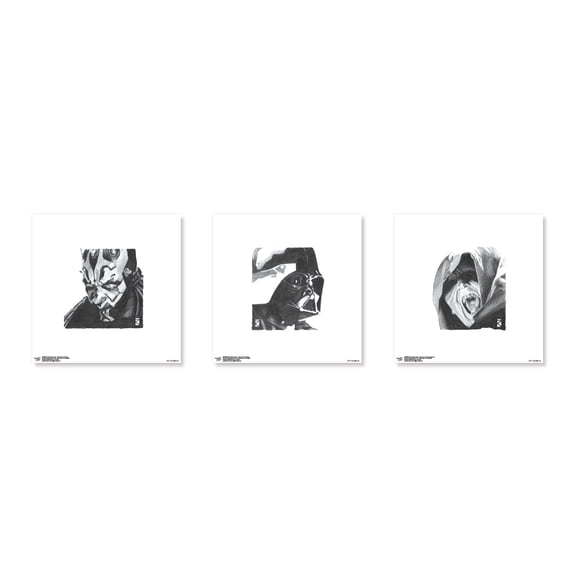 Gallery Pops Star Wars: Saga - Dark Side Sketch Wall Art Bundle (3-Pack)