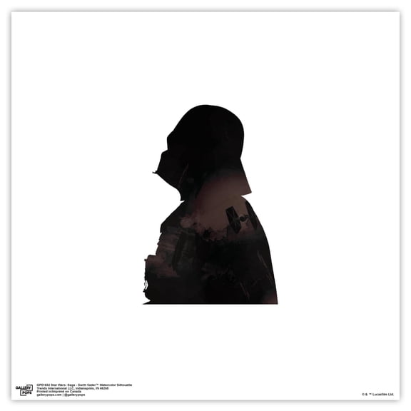 Gallery Pops Star Wars: Saga - Darth Vader Watercolor Silhouette Wall Art, Unframed Version, 12" x 12"