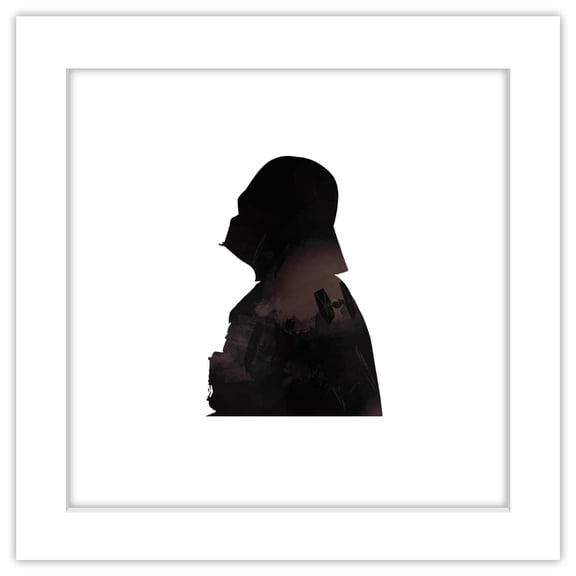 Gallery Pops Star Wars: Saga - Darth Vader Watercolor Silhouette Wall Art, White Framed Version, 12" x 12"
