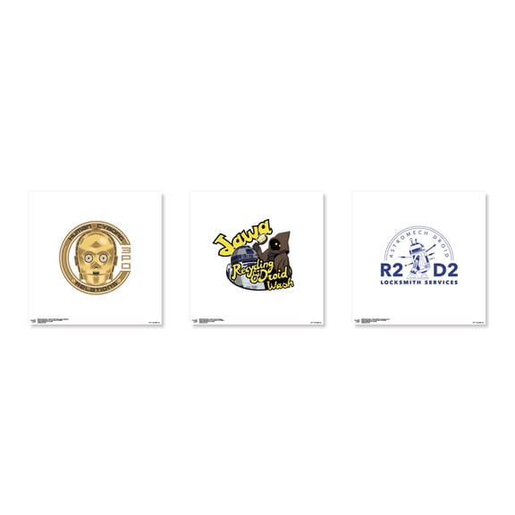 Gallery Pops Star Wars: Saga - Droid Humor Wall Art Bundle (3-Pack)