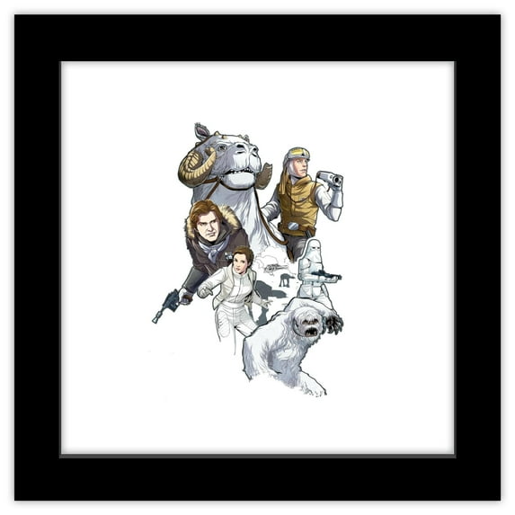 Gallery Pops Star Wars: Saga - Empire Strikes Back Character Collage Wall Art, Black Framed Version, 12" x 12"