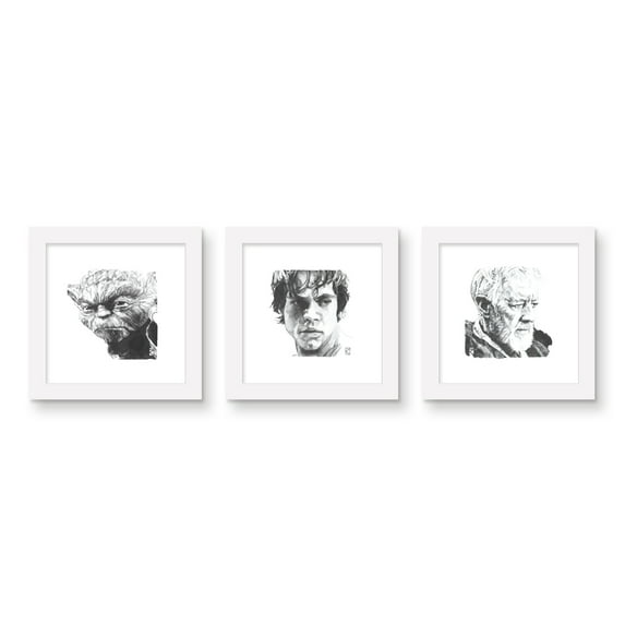 Gallery Pops Star Wars: Saga - Jedi Master Sketch Wall Art Bundle (3-Pack)