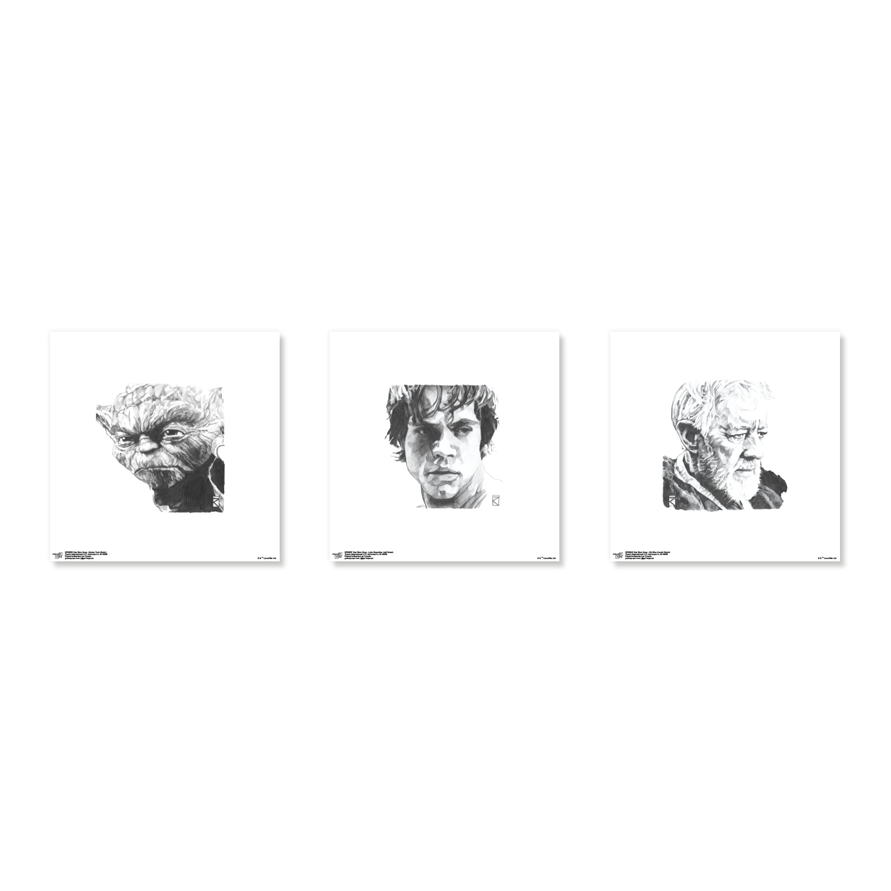 Gallery Pops Star Wars: Saga - Jedi Master Sketch Wall Art Bundle (3 ...