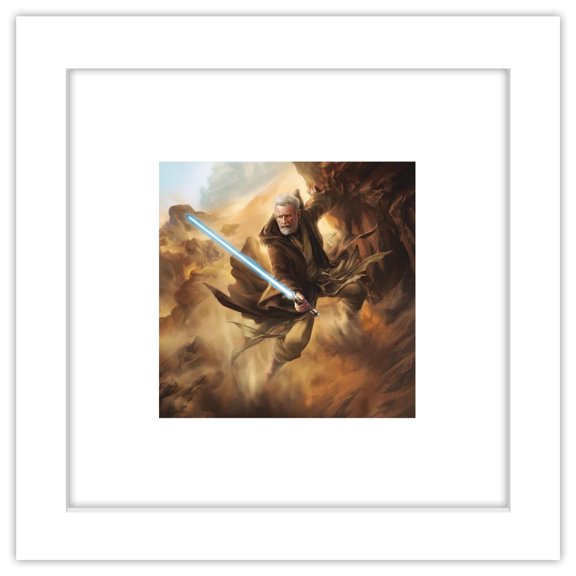 Gallery Pops Star Wars: Saga - Moments Edge Obi-Wan Kenobi Wall Art, White Framed Version, 12" x 12"