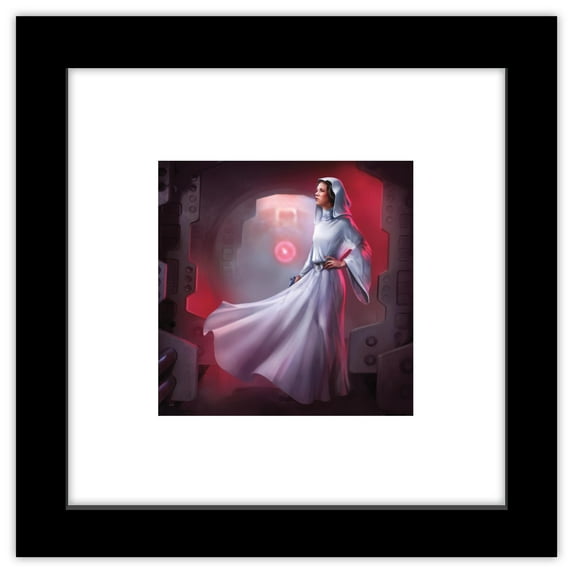 Gallery Pops Star Wars: Saga - Moments Edge Princess Leia Wall Art, Black Framed Version, 12" x 12"