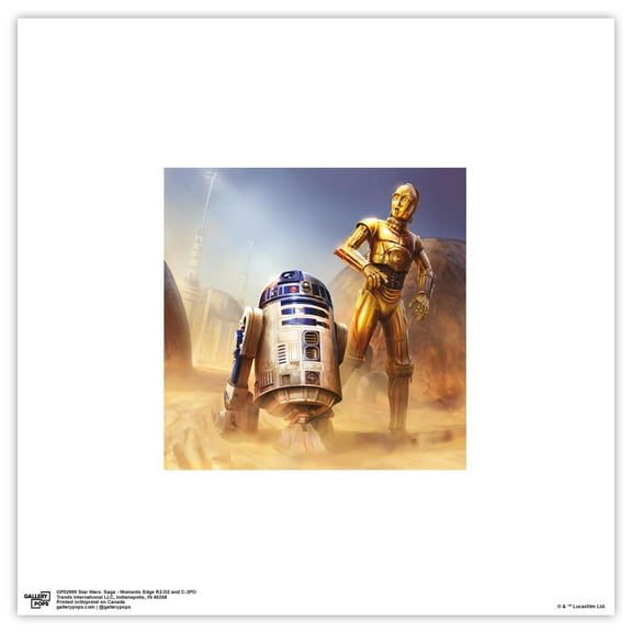 Gallery Pops Star Wars: Saga - Moments Edge R2-D2 and C-3PO Wall Art, Unframed Version, 12" x 12"
