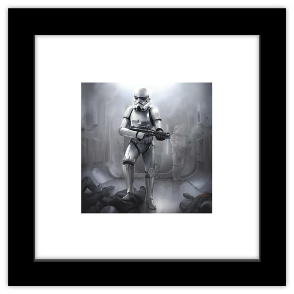 Gallery Pops Star Wars: Saga - Moments Edge Stormtrooper Wall Art, Black Framed Version, 12" x 12"