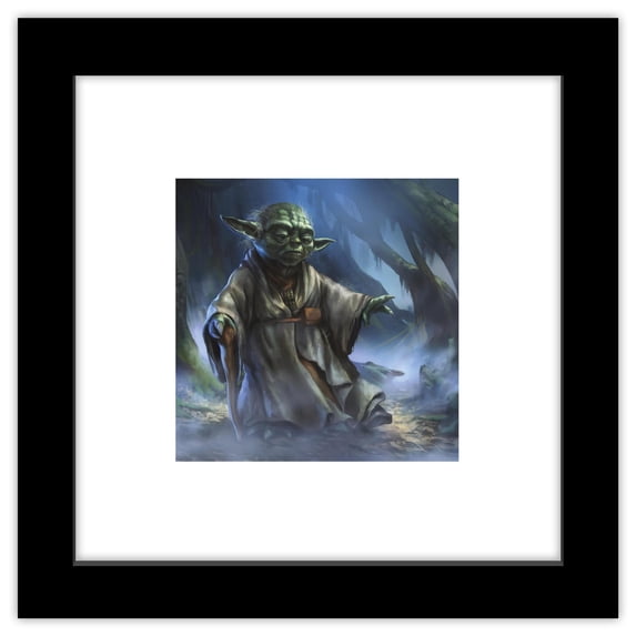 Gallery Pops Star Wars: Saga - Moments Edge Yoda Force Wall Art, Black Framed Version, 12" x 12"