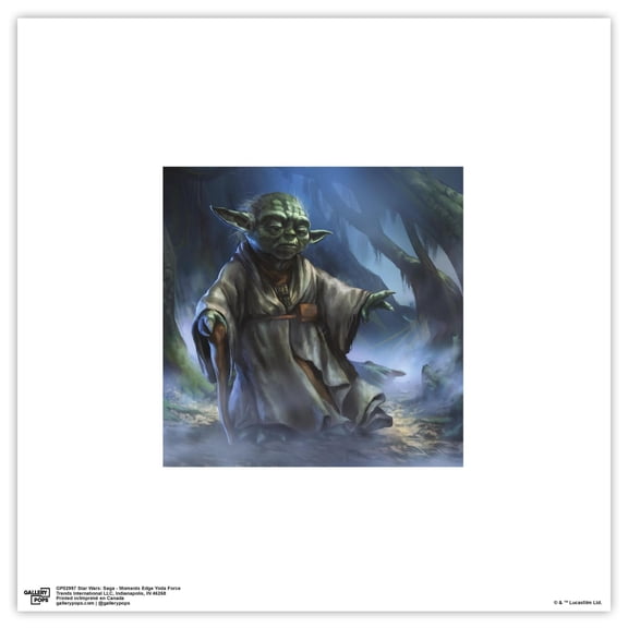 Gallery Pops Star Wars: Saga - Moments Edge Yoda Force Wall Art, Unframed Version, 12" x 12"