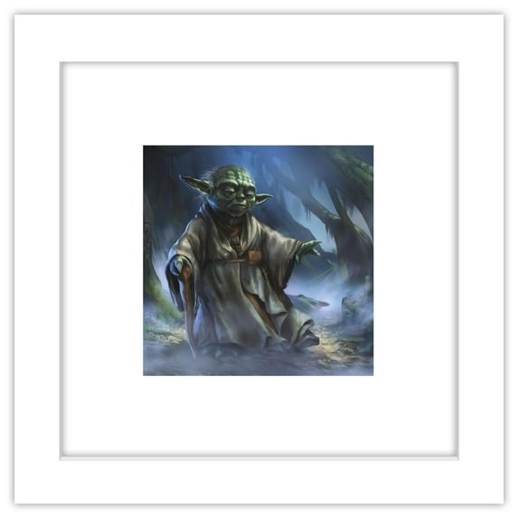 Gallery Pops Star Wars: Saga - Moments Edge Yoda Force Wall Art, White Framed Version, 12" x 12"