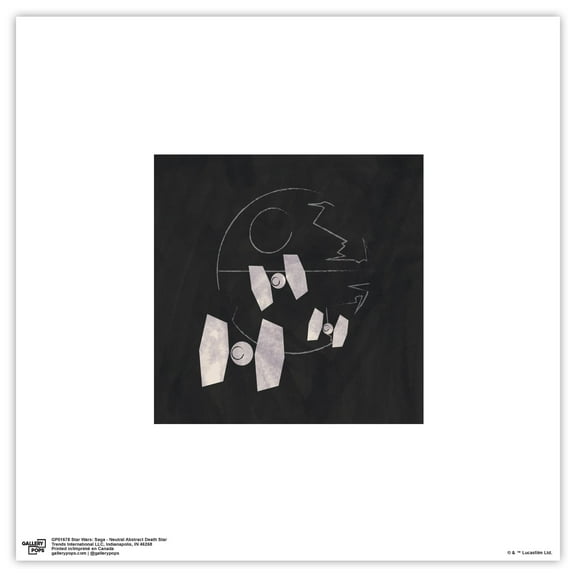 Gallery Pops Star Wars: Saga - Neutral Abstract Death Star Wall Art, Unframed Version, 12" x 12"