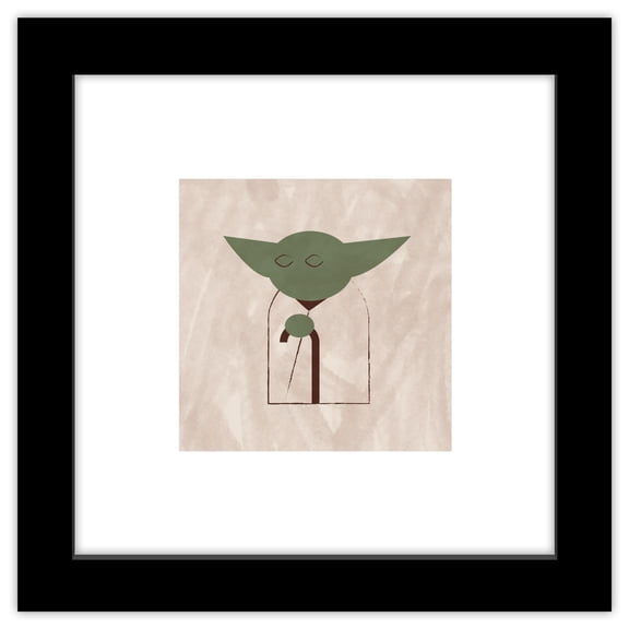 Gallery Pops Star Wars: Saga - Neutral Abstract Yoda Wall Art, Black Framed Version, 12" x 12"