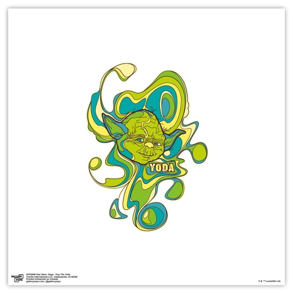 Gallery Pops Star Wars: Saga - Pop 70s Yoda Wall Art, Unframed Version, 12" x 12"
