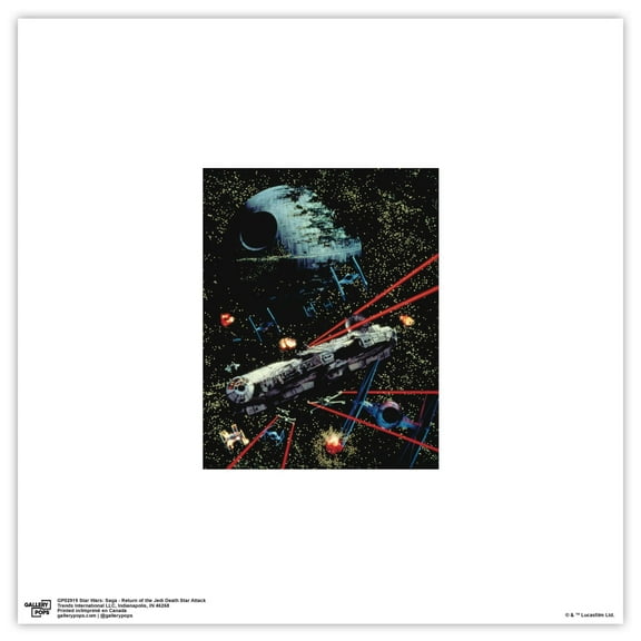 Gallery Pops Star Wars: Saga - Return of the Jedi Death Star Attack Wall Art, Unframed Version, 12" x 12"