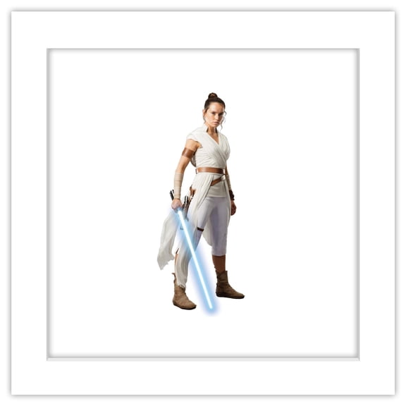 Gallery Pops Star Wars: Saga - Rey Wall Art, White Framed Version, 12" x 12"