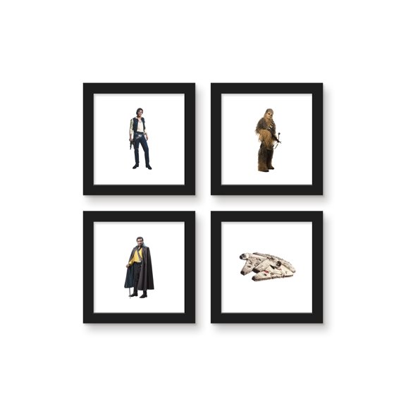 Gallery Pops Star Wars: Saga - Rogue Heroes Wall Art Bundle (4-Pack), Black Framed Version, 12" x 12"