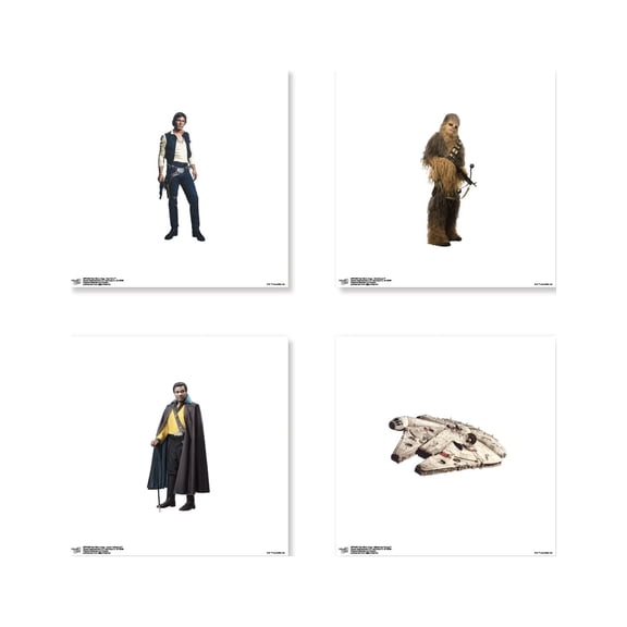 Gallery Pops Star Wars: Saga - Rogue Heroes Wall Art Bundle (4-Pack), Unframed Version, 12" x 12"