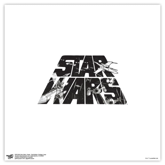 Gallery Pops Star Wars: Saga - Starfighter Collage Logo Wall Art, Unframed Version, 12" x 12"