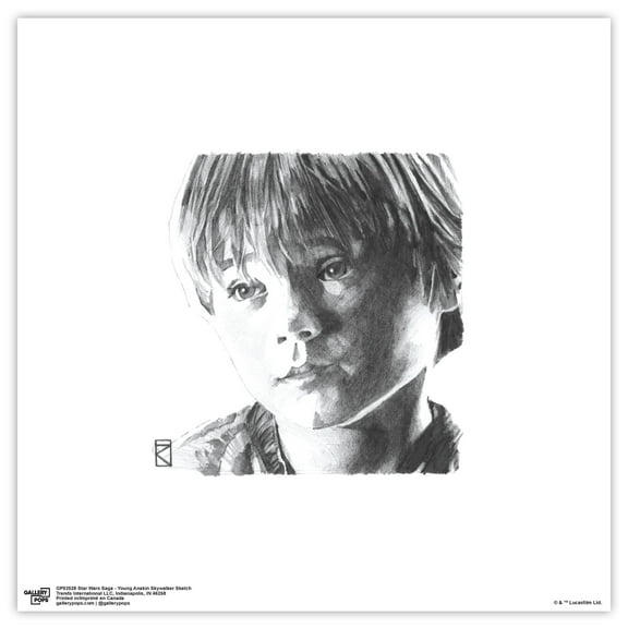 Gallery Pops Star Wars: Saga - Young Anakin Skywalker Sketch Wall Art, Unframed Version, 12" x 12"