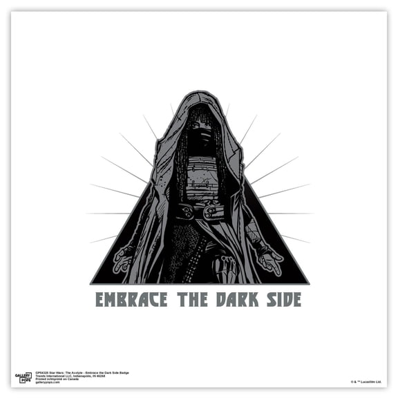 Gallery Pops Star Wars: The Acolyte - Embrace the Dark Side Badge Wall Art, Unframed Version, 12" x 12"