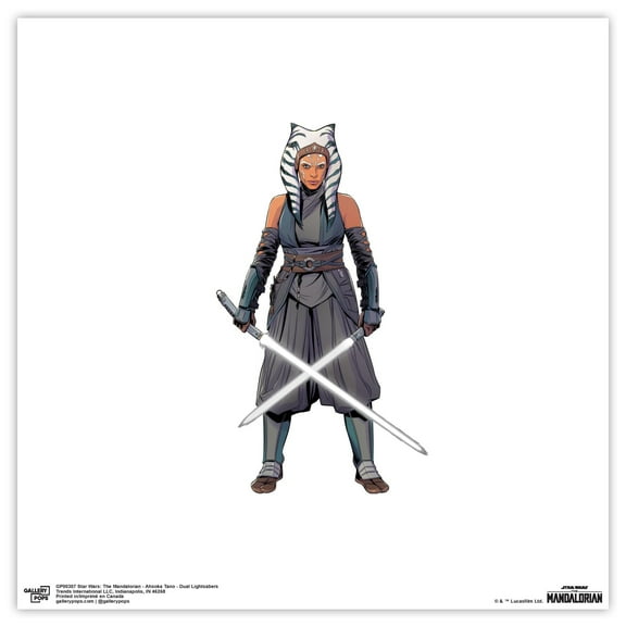 Gallery Pops Star Wars: The Mandalorian - Ahsoka Tano - Dual Lightsabers Wall Art, Unframed Version, 12" x 12"