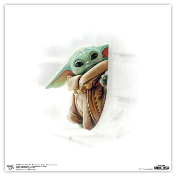 Gallery Pops Star Wars: The Mandalorian - Grogu - Peeking Around Wall Art, Unframed Version, 12" x 12"