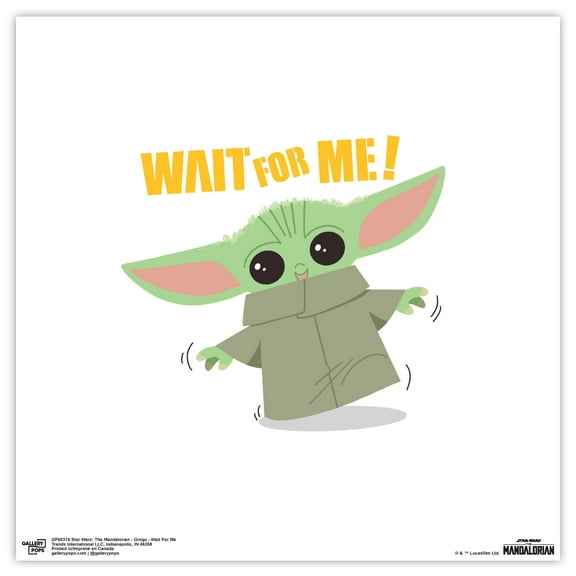 Gallery Pops Star Wars: The Mandalorian - Grogu - Wait For Me Wall Art, Unframed Version, 12" x 12"