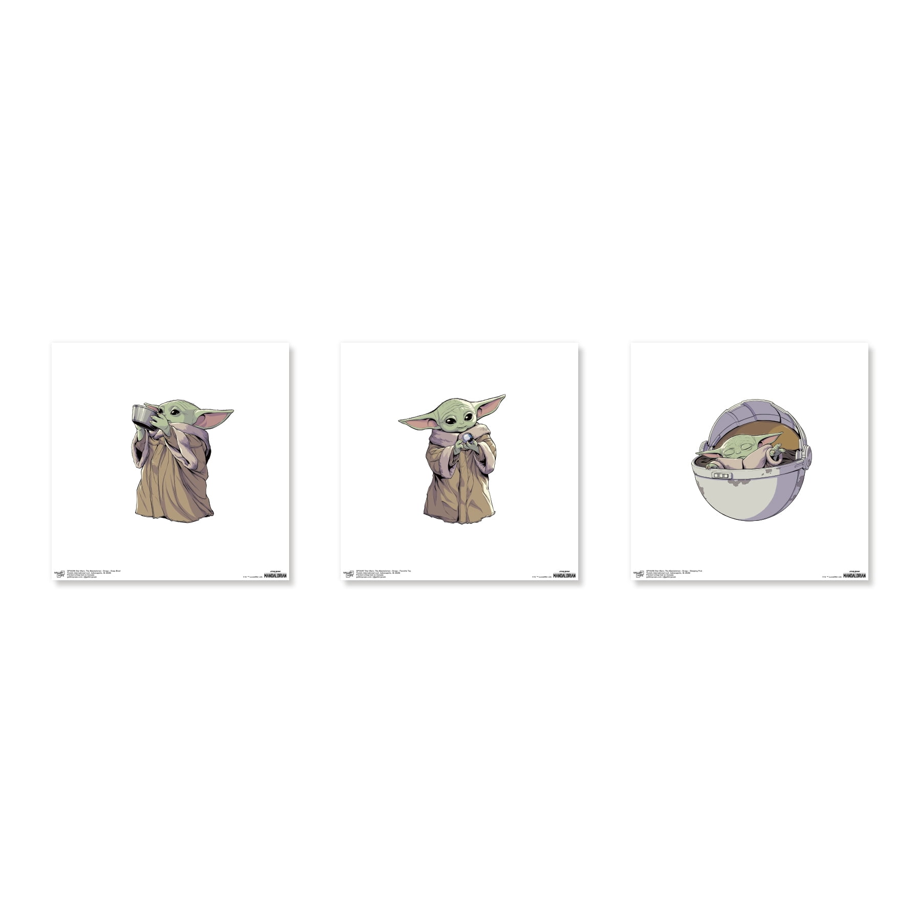 Gallery Pops Star Wars: The Mandalorian - Grogu Wall Art Bundle (3-Pack ...