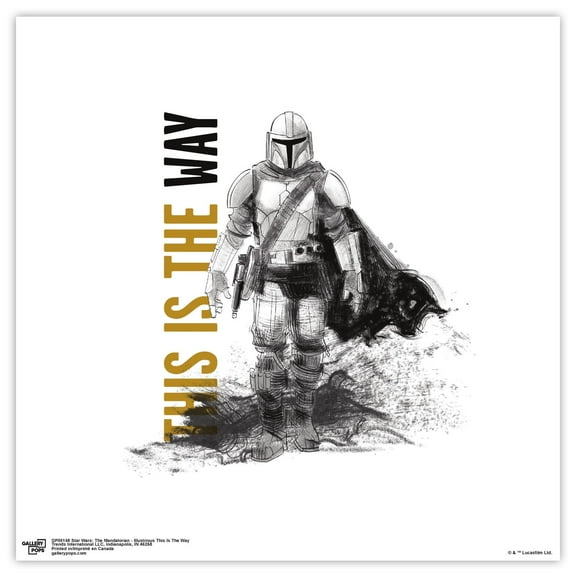 Gallery Pops Star Wars: The Mandalorian - Illustrious This Is The Way Wall Art, Unframed Version, 12" x 12"
