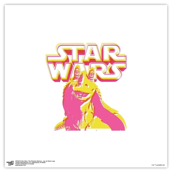 Gallery Pops Star Wars: The Phantom Menace - Jar Jar Binks Logo Wall Art, Unframed Version, 12" x 12"