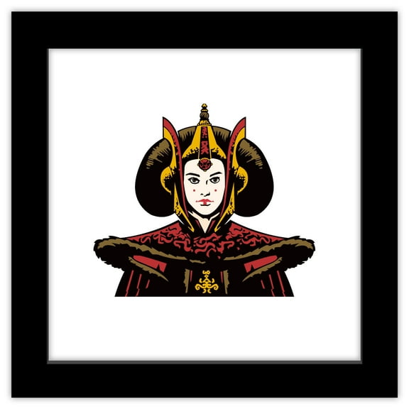 Gallery Pops Star Wars: The Phantom Menace - Queen Padme Amidala Portrait Wall Art, Black Framed Version, 12" x 12"