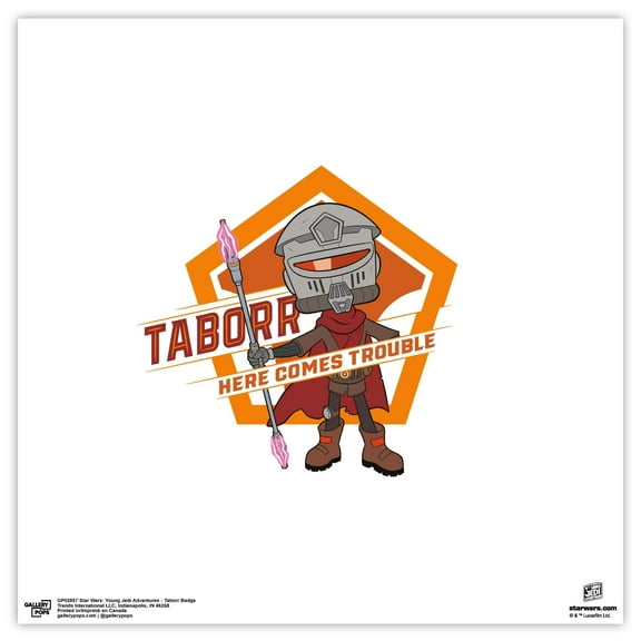 Gallery Pops Star Wars: Young Jedi Adventures - Taborr Badge Wall Art, Unframed Version, 12" x 12"