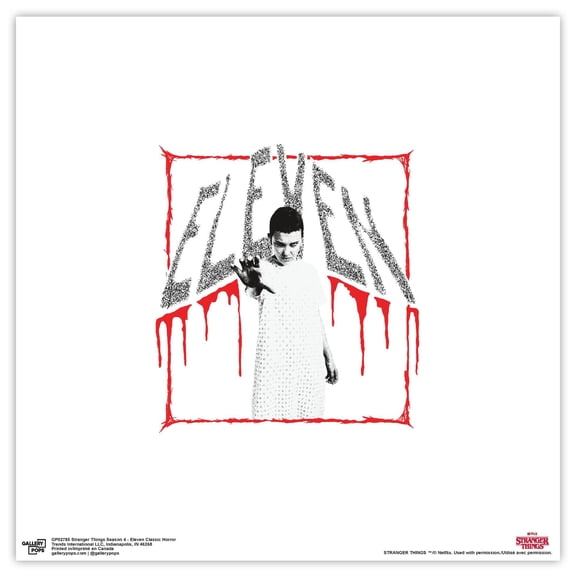 Gallery Pops Stranger Things 4 - Eleven Classic Horror Wall Art, Unframed Version, 12" x 12"