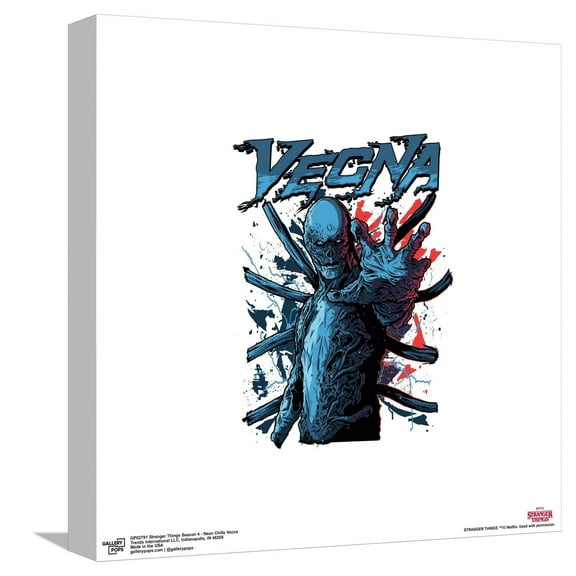 Gallery Pops Stranger Things 4 - Neon Chills Vecna Framed Canvas Canvas Wall Art, Unframed Version, 12" x 12"