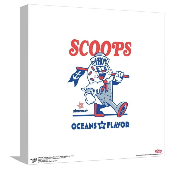 Gallery Pops Stranger Things 4 - Retro Food Scoops Ahoy Framed Canvas Canvas Wall Art, Unframed Version, 12" x 12"