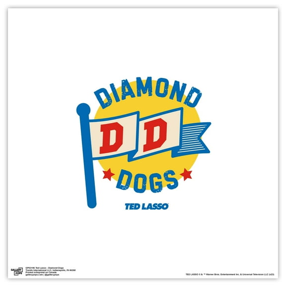 Gallery Pops Ted Lasso - Diamond Dogs Wall Art, Unframed Version, 12" x 12"