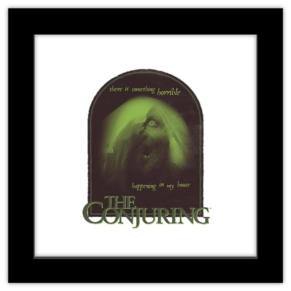 Gallery PopsĀ® The Conjuring - Horrific Somtehing Horrible Badge Wall Art, Black Framed Version