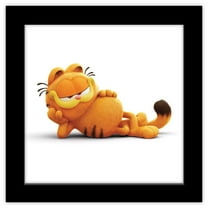 Gallery Pops The Garfield Movie - Garfield Relaxed Pose Wall Art, Black Framed Version, 12" x 12"
