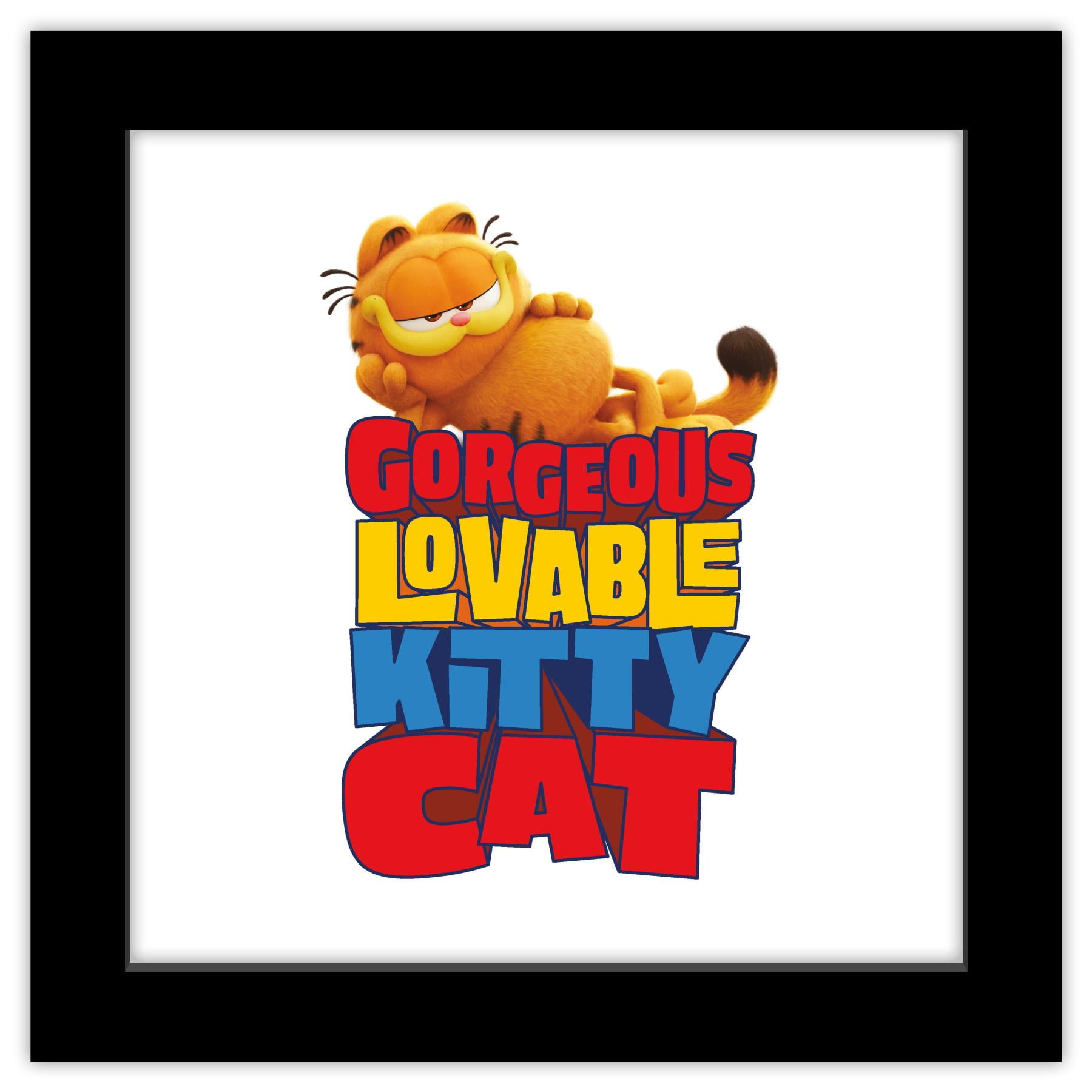 Garfield Movie Lovable Kitty Cat Print with Black Plastic Frame