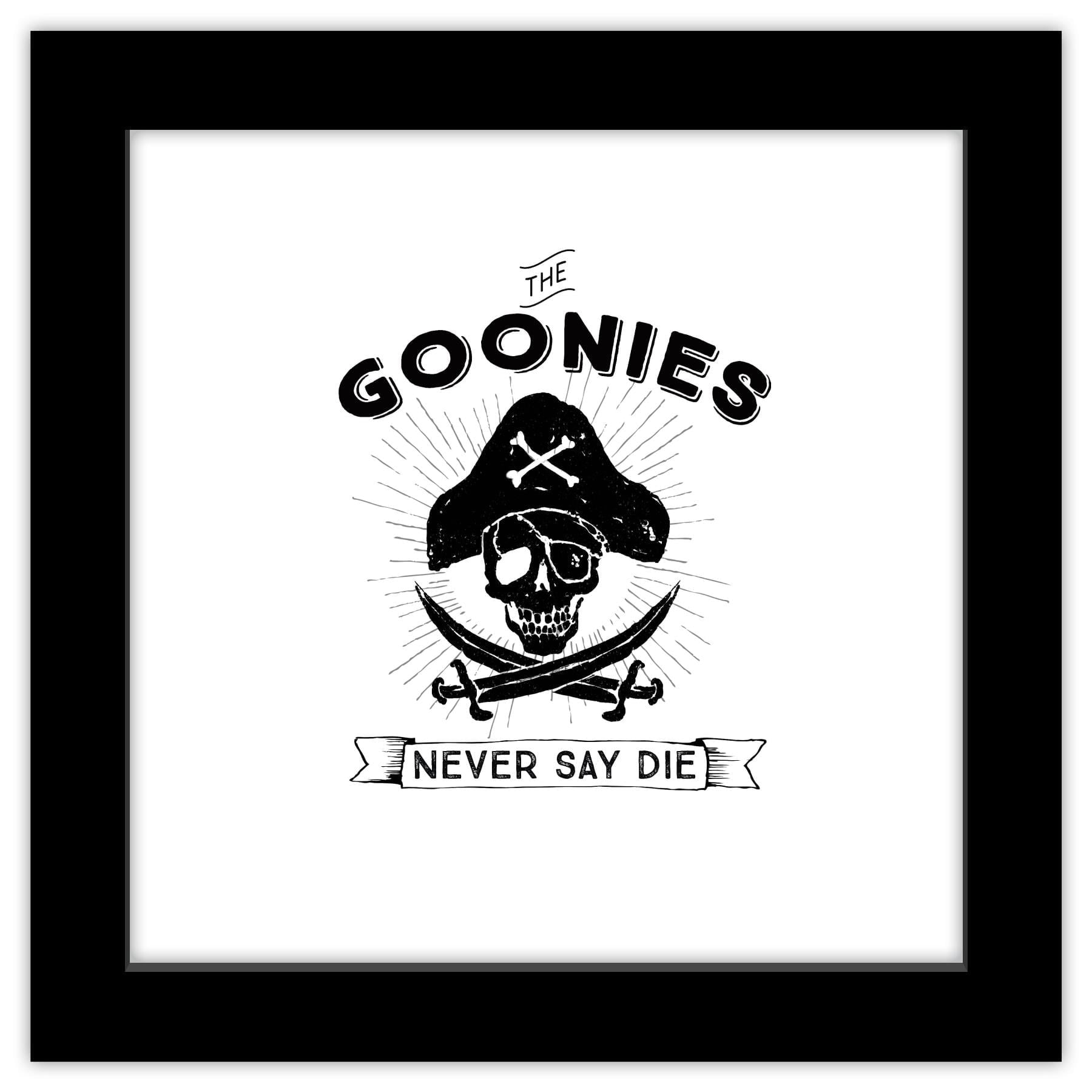 Gallery Pops The Goonies - Never Say Die Wall Art, Black Framed Version, 12" x 12"