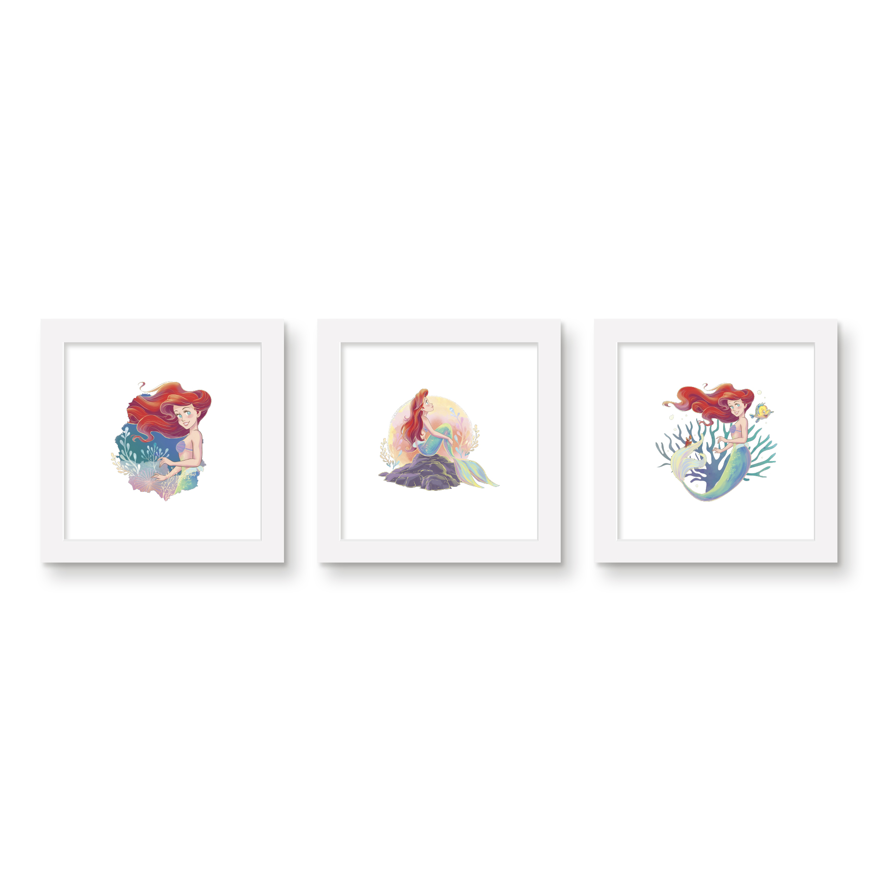 Gallery Pops The Little Mermaid - Ariel Watercolor Wall Art Bundle (3 ...