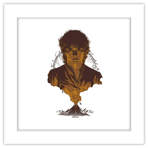 Gallery Pops The Lord of the Rings - Frodo Baggins Mount Doom Wall Art, White Framed Version, 12" x 12"