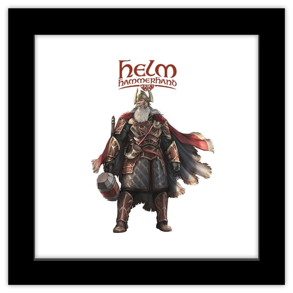 Gallery Pops The Lord of the Rings: War of the Rohirrim - Helm Hammerhand Wall Art, Black Framed Version, 12" x 12"