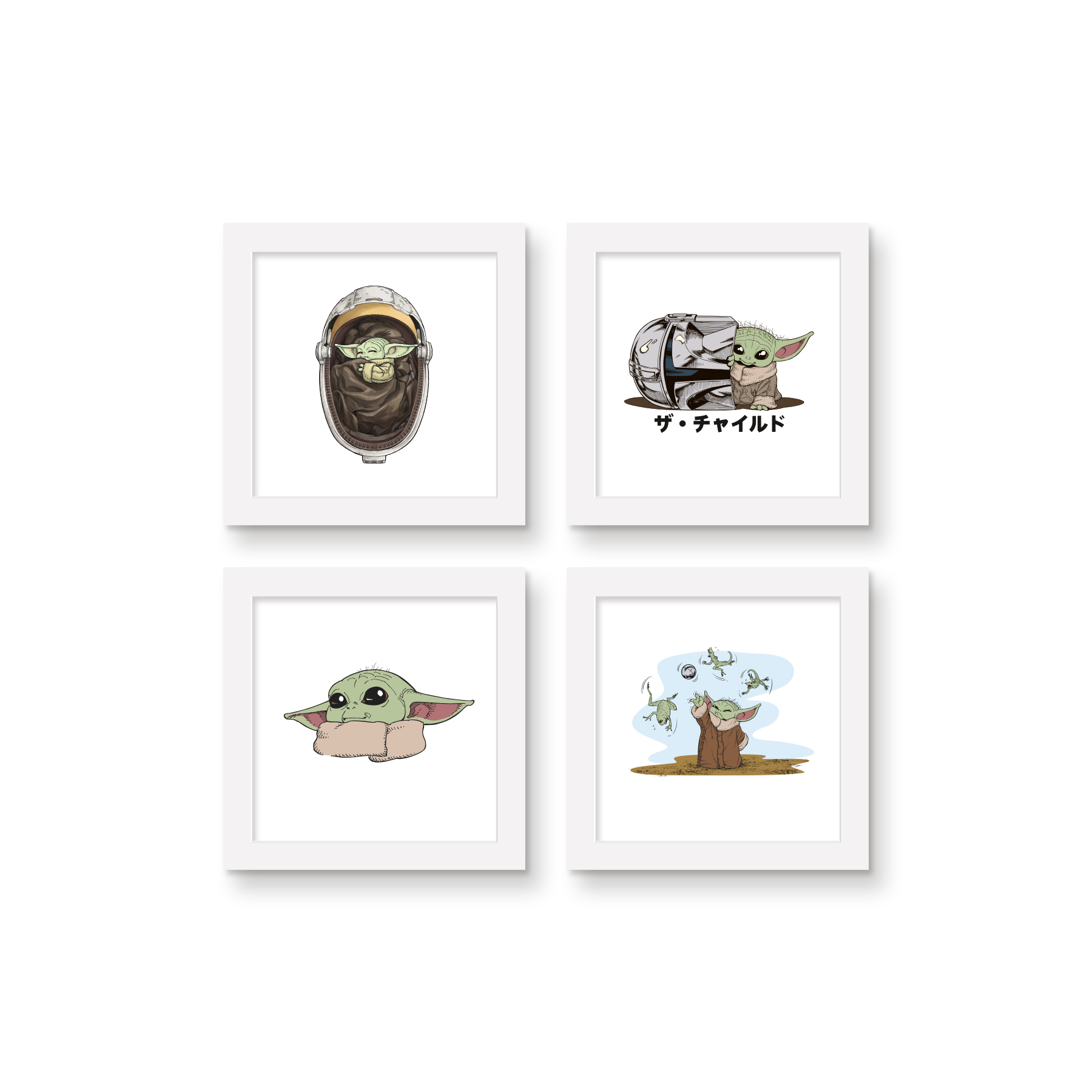 Gallery Pops The Mandalorian - Grogu Manga Wall Art Bundle (4-Pack ...