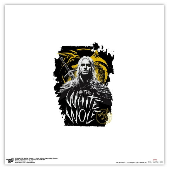 Gallery Pops The Witcher Season 3 - Geralt of Rivia Slayer Metal Graphic Wall Art, Unframed Version, 12" x 12"