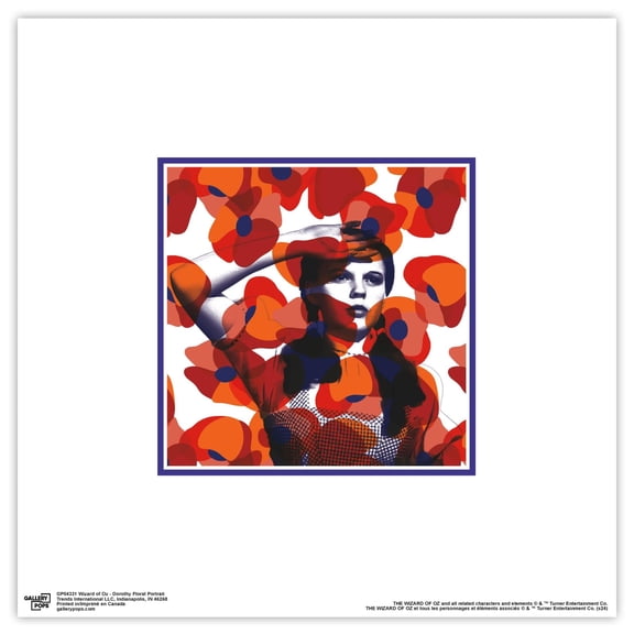 Gallery Pops The Wizard of Oz - Dorothy Floral Portrait Wall Art, Unframed Version, 12" x 12"