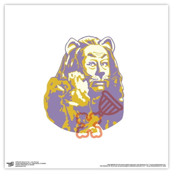 Gallery Pops The Wizard of Oz - Lion Portrait Wall Art, Unframed Version, 12" x 12"